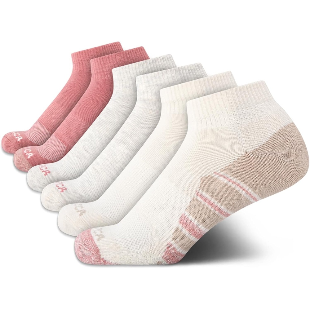 image:imageNautica Womens Quarter Socks 6 Pack Cushioned Moisture Wicking Athletic Quarter Socks for WomenOatmeal Logo