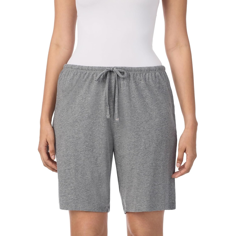 image:imageNautica Womens Sleep Bermuda Shorts Lightweight Breathable Pajama Bottoms Cotton Knit Jersey Sleepwear and LoungewearHeather Grey