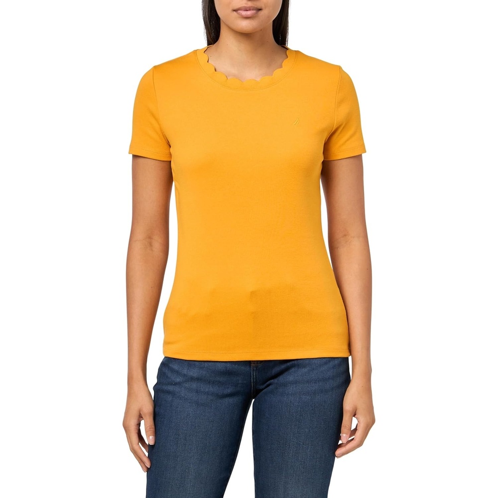 image:imageNautica Womens Solid Short Sleeve Crew Neckline TShirtSunflower