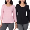 2 Pack Black/Heather Pink