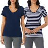 2 Pack Navy/Navy Stripe