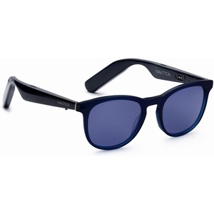 Lucyd Nautica Commander Smart Sunglasses for Men & Women – Wireless Smart Glasses with Open Ear Speakers and Microphone, Polarized UV400 Lenses – Black, Navy Blue (Standard)(Tailwind Solid Navy Blue – Standard)