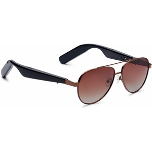 Lucyd Nautica Commander Smart Sunglasses for Men & Women – Wireless Smart Glasses with Open Ear Speakers and Microphone, Polarized UV400 Lenses – Black, Navy Blue (Standard)(Admiral Brown Gradient – Wide)