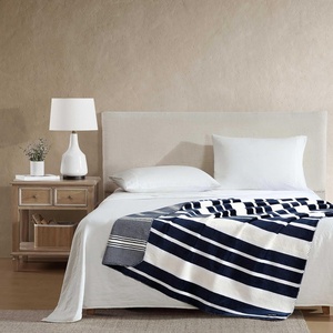 Nautica – Blanket, Ultra-Soft Plush Throw Blanket, Reversible & Oversized Bedding for Couch or Bed (Hillcrest Plaid/Stripe Red, 50″ x 70″)(Varadero/Craver Stripe Blue)