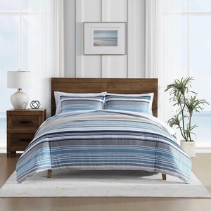 Nautica – Full Size Bed in a Bag, Reversible Comforter Set with Fitted Sheet, Pillowcases, Shams & Laundry Bag, 7-Piece College Dorm Room Essentials (Captain’s Blue/Green)(Bradlee Blue)