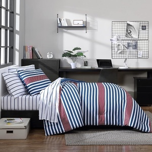 Nautica – Queen Comforter Set, Reversible Bedding with Matching Shams, Stripe Room Decor, College Dorm Room Essentials (Bay Shore Navy)(Kennedy Stripe Navy)