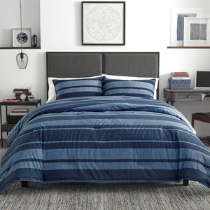 Nautica – Queen Comforter Set, Reversible Bedding with Matching Shams, Stripe Room Decor, College Dorm Room Essentials (Bay Shore Navy)(Longpoint Blue)