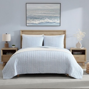 Nautica – Queen Quilt Set, Reversible Bedding with Matching Shams, Stripe Room Decor, Lightweight Bed Set, College Dorm Room Essentials (Coleridge Blue)(Coleridge Stripe Light Blue)