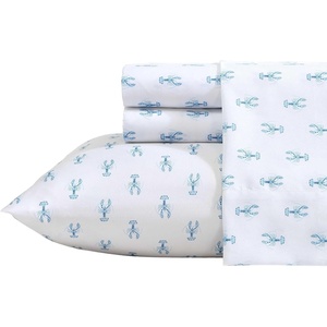 Nautica – Sheet Set, Breathable & Cooling Microfiber Bedding with Matching Pillowcase, Deep Pocket, Fully Elasticized (Nantucket Lobster Ocean Breeze Blue, Twin)(Nantucket Lobster Ocean Breeze Blue)