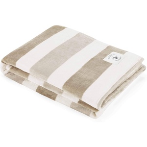 Nautica – Throw Blanket, Super Soft & Cozy Fleece Blanket, Lightweight Plush Bedding for Couch & Bed (Awning Stripe Navy, 50′ x 60′)(Awning Stripe Beige/White)