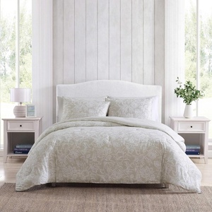 Nautica – Twin Comforter Set, Reversible Bedding with Matching Sham, Floral Room Decor, College Dorm Room Essentials (Tortola Blue)(Tortola Beige)