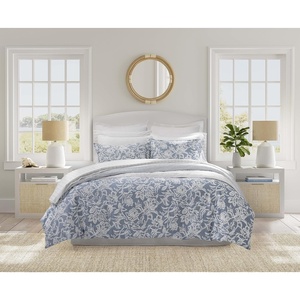 Nautica – Twin Comforter Set, Reversible Bedding with Matching Sham, Floral Room Decor, College Dorm Room Essentials (Tortola Blue)(Tortola Blue)
