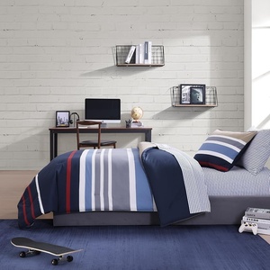Nautica – Twin Comforter Set, Reversible Cotton Bedding with Matching Sham, Medium Weight for Year Round Use, Oeko-Tex Certified, Dorm Essentials (Bradford Navy/Khaki)(Twin)