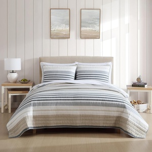 Nautica – Twin Quilt Set, Reversible Cotton Bedding with Matching Sham, Modern Bedding Set for All Seasons (Dover Beige, Twin)(Dover Beige)