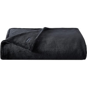 Nautica – Twin Size Blanket, Ultra-Soft Plush Fleece for Bed or Couch, Medium Weight Bedding for All-Season Comfort (Brown)(Solid Black)