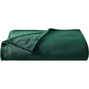 Nautica – Twin Size Blanket, Ultra-Soft Plush Fleece for Bed or Couch, Medium Weight Bedding for All-Season Comfort (Brown)(Solid Dark Green)