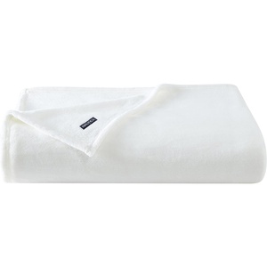 Nautica – Twin Size Blanket, Ultra-Soft Plush Fleece for Bed or Couch, Medium Weight Bedding for All-Season Comfort (Brown)(Solid White)