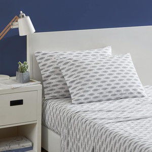 Nautica – Twin Size Sheet Set, Crisp Cotton Percale Bedding with Matching Pillowcase, Lightweight & Breathable Bed Sheets, Deep Pocket, College Dorm Room Essentials (Star Spangled Blue)(Woodblock Fish Grey)