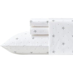 Nautica – Twin Size Sheet Set, Crisp Cotton Percale Bedding with Matching Pillowcase, Lightweight & Breathable Bed Sheets, Deep Pocket, College Dorm Room Essentials (Star Spangled Blue)(Star Spangled Coastal)