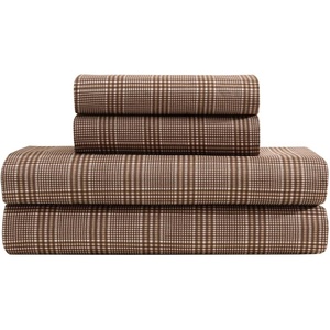 Nautica – Twin Size Sheet Set, Microfiber Bedding with Deep Pocket Fitted Sheet, Bed Sheets with Matching Pillowcase, Coxswain Stripe(Declan Plaid Beige)