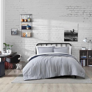 Nautica – Twin XL Comforter Set, Soft & Reversible Bedding with Bonus Bed Sheets & Pillowcases, 5-Piece Bed Set, Hayes Solid/Harmead Grey(Hayes Solid/Harmead Grey)