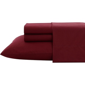 Nautica – Twin XL Size Sheet Set, Crisp Cotton Percale Bedding with Matching Pillowcase, Lightweight & Breathable Bed Sheets, Deep Pocket, College Dorm Room Essentials (Captains Blue)(Solid Dark Red)