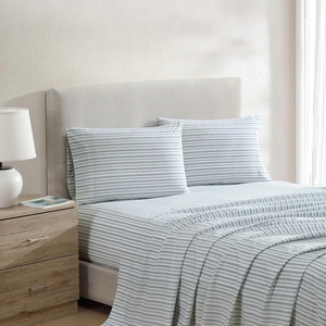 Nautica – Twin XL Size Sheets Set, Crisp & Tailored Floral Bedding with a Smooth Cotton Percale, Bed Sheets with Matching Pillowcase & Fitted Sheet (Breezy Bloom Blue)(Coleridge Stripe Green)
