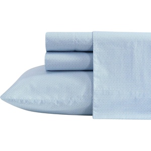Nautica – Twin XL Size Sheets Set, Crisp & Tailored Floral Bedding with a Smooth Cotton Percale, Bed Sheets with Matching Pillowcase & Fitted Sheet (Breezy Bloom Blue)(Geo Floral Blue)