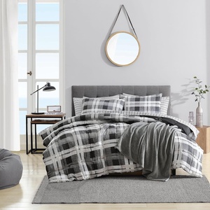 Nautica – Twin/Twin XL Comforter Set, Reversible Bedding with Matching Sham, Microsuede with Sherpa Reverse, Dorm Essentials, Oek-Tex Certified (Crossview Navy)(Crossview Plaid Charcoal)