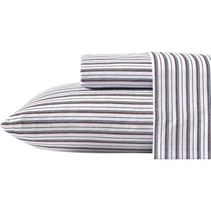 Nautica – Twin/Twin XL Sheet Set, Soft Bedding with Fitted Sheet & Pillowcase, Lightweight Bed Set, College Dorm Room Essentials (Herringbone Blue)(Aevery Stripe Navy/Red)