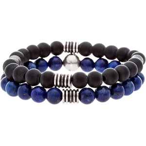 Nautica 10 mm Stretch Bead Bracelet Set for Men Stainless Steel