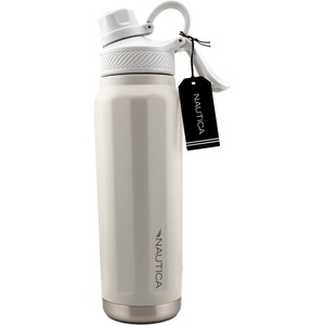 Nautica 25 oz hydration flask Double-Wall Vacuum Insulated bottle Leak Proof & BPA Free (MED GREY)(LIGHT GREY)