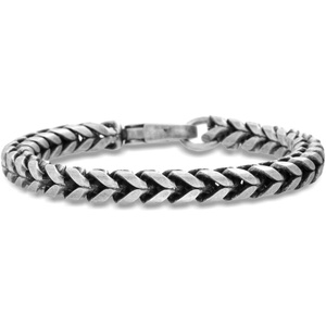 Nautica 8 mm Twisted Curb Chain Bracelet for Men Stainless Steel 8.5 Inches(White)
