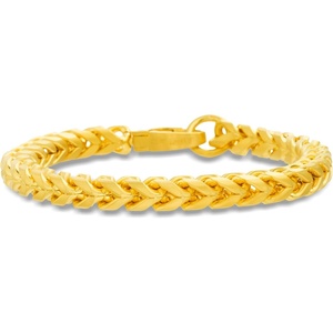 Nautica 8 mm Twisted Curb Chain Bracelet for Men Stainless Steel 8.5 Inches(Yellow)