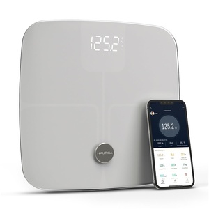 Nautica Body Tracker Digital Bathroom Scale, Bluetooth-Enabled Smart Scale with BMI, Body Fat, Muscle Mass Tracking & More, Syncs with Smartphone App for Body Composition Tracking, 440 Lbs.(Ice White)