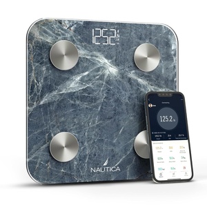 Nautica Body Tracker Digital Bathroom Scale, Bluetooth-Enabled Smart Scale with BMI, Body Fat, Muscle Mass Tracking & More, Syncs with Smartphone App for Body Composition Tracking, 440 Lbs.(Aqua Stone)