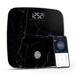 Nautica Body Tracker Digital Bathroom Scale, Bluetooth-Enabled Smart Scale with BMI, Body Fat, Muscle Mass Tracking & More, Syncs with Smartphone App for Body Composition Tracking, 440 Lbs.(Black Stone)
