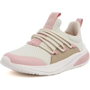 Nautica Girls Athletic Slip-On Sneakers, Comfortable Bungee Running Shoes, Stylish Tennis Footwear for Active Kids, Big Kid, Little Kid, Toddler(Bone Tan Pink)
