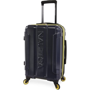 Nautica Maker Hardside Spinner Luggage, lightweight, Navy/Yellow, Carry-On 21-Inch(Navy/Yellow)