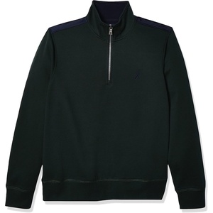 Nautica Men’s 1/4 Zip Pieced Fleece Sweatshirt(Kelp Seas)