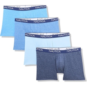 Nautica Men’s 4 Pack Heather Stretch Boxer Briefs(Peacoat/Dutch/Indigo/Sea Mist Heather)