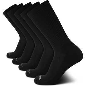 Nautica Mens Athletic Crew Socks – 5 Pack Moisture Wicking Cushioned Athletic Socks for Men with Reinforced Seams (6-12.5)(All Black)