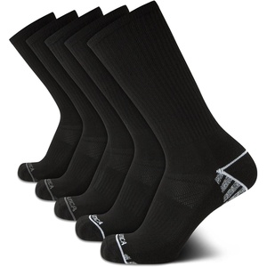 Nautica Mens Athletic Crew Socks – 5 Pack Moisture Wicking Cushioned Athletic Socks for Men with Reinforced Seams (6-12.5)(Black)
