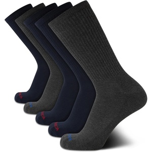 Nautica Mens Athletic Crew Socks – 5 Pack Moisture Wicking Cushioned Athletic Socks for Men with Reinforced Seams (6-12.5)(Blue/Grey)