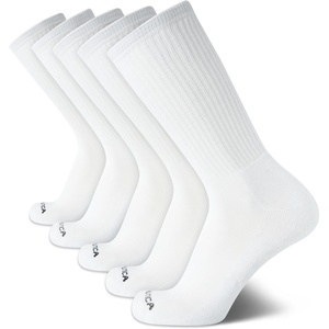 Nautica Mens Athletic Crew Socks – 5 Pack Moisture Wicking Cushioned Athletic Socks for Men with Reinforced Seams (6-12.5)(Pure White)
