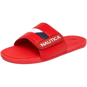 Nautica Men’s Athletic Slide Sandal, Adjustable Straps, Comfort Slip-On(Red)