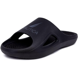 Nautica Men’s Athletic Slides Sport Shower Sandals for Indoor & Outdoor – Lightweight, Durable and Comfortable(Black)