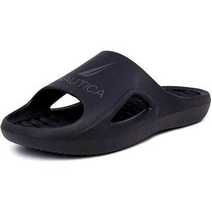 Nautica Men’s Athletic Slides Sport Shower Sandals for Indoor & Outdoor – Lightweight, Durable and Comfortable(Black Charcoal)