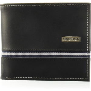 Nautica Men’s Bifold Leather Wallet | RFID Blocking | ID Window | Card Slots | Organization | Durable | Stylish(Logo Ribbon – Black)