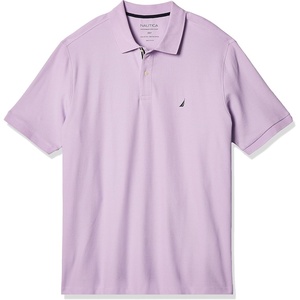 Nautica Men’s Big and Tall Classic Fit Short Sleeve Solid Performance Deck Polo Shirt(Lavendula)